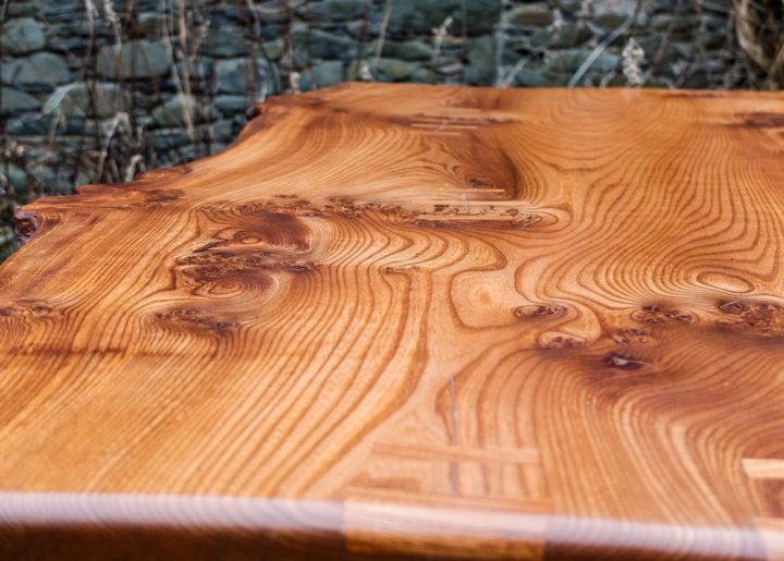 Single Plank Burr Elm Kitchen Table